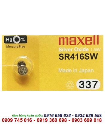 Maxell SR416SW-Pin 337, Pin Maxell SR416SW silver oxide 1.55v (Xuất xứ Nhật)